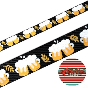 5 jardas 3/8" ou 7/8" Fita de gorgorão impressa, álcool, cerveja, lilredribbonhood, presente de aniversário para irmã