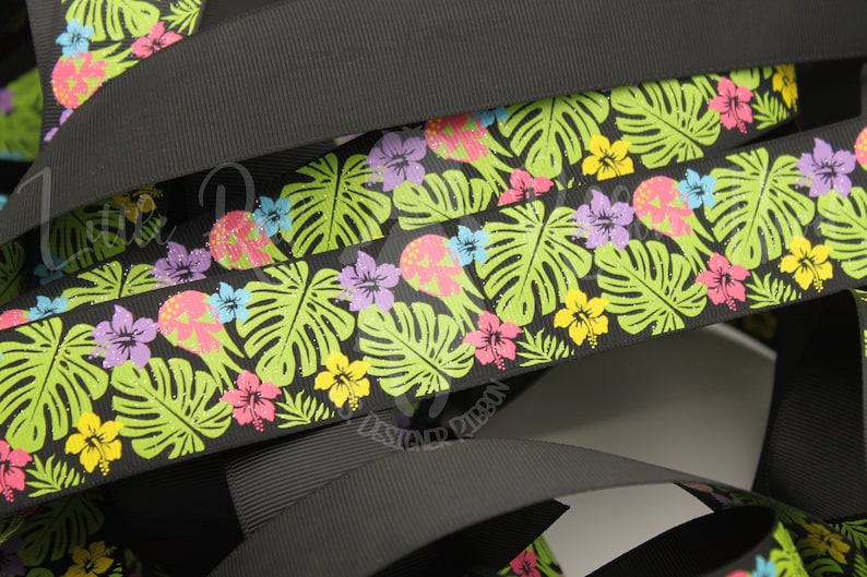 Tropical Forest 78 and 1.5 Grosgrain Ribbon 5 Yd Roll