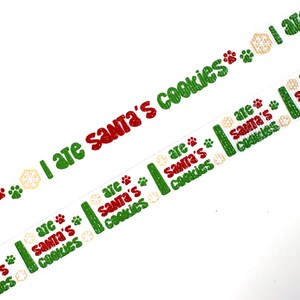 Fita de gorgorão impressa, eu comi biscoitos do Papai Noel, fita de natal branca, lilredribbonhood, usdr, presente de aniversário para melhor amiga