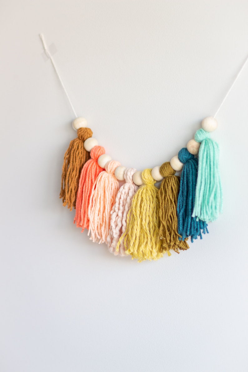 Colorful Boho Rainbow Tassel Garland. Nursery and Kids Room Etsy