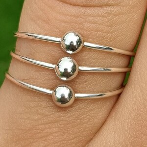 Sterling Silver Triple Ball Ring - Handmade Minimalist Band