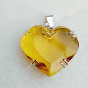 Heart Citrine Pendant: Handmade Sterling Silver Gemstone Jewelry