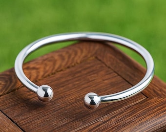 Sterlingzilveren kogelarmband: verstelbare minimalistische armband
