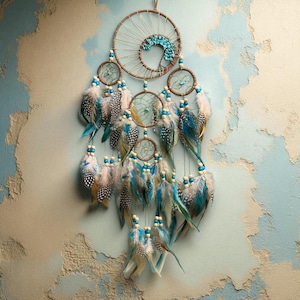 Sunburst Tree of Life Dreamcatcher | Turquoise Feather Wall Hanging | Spiritual Meditation Decor | Tribal Decor | Bedroom Dreamcatcher
