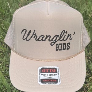 Wranglin&#39; Kids Trucker Hat, Mama Snapback Mom Hat for Mommy Mothers Day Gift Personalized Mom present Western Style Apparel Country Mom Cap