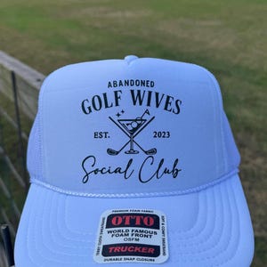 White Hat with Dark Green Text