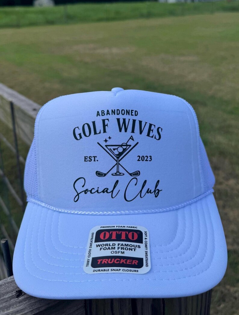 White Hat with Dark Green Text