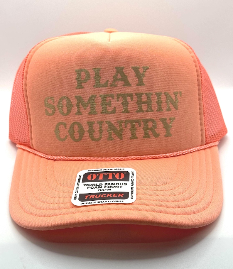 Gorra de camionero Play Somethin' Country, gorra estilo western snapback de música country, regalo para papá, regalo para mamá para ella, sombrero de vaquero bordado, regalo para ella imagen 3
