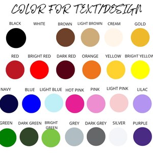 a color palette for text design, featuring various colors such as black, white, brown, light brown, cream, gold, red, bright red, dark red, orange, yellow, bright yellow, blue, light blue, hot pink, pink, light pink, lilac, navy, light blue, hot pink, pink, light pink, purple, and green.