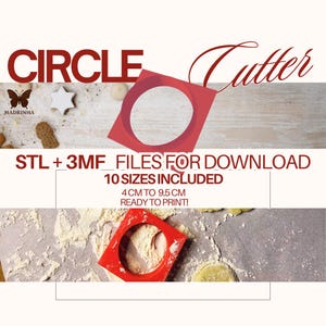 STL + emporte-pièce circulaire 3MF, téléchargement immédiat de fichier 3D, emporte-pièce STL.