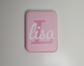 LED Light-Up Compact Mirror - Personalised Pocket Mirror with Name and Initial