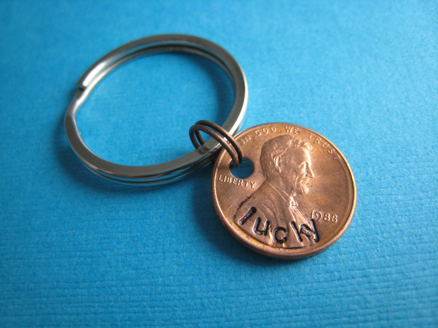 Lucky Penny Keychain Hand Stamped Penny Keychain by Etsy