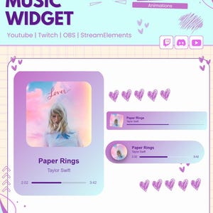 Dynamic Music Widget for Stream: Album Dynamic Theme | Animated Stream Overlay (Digital Download)