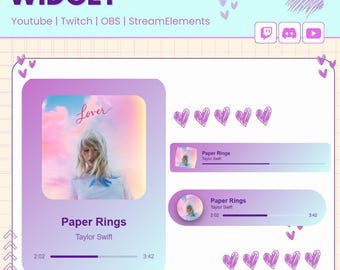 Dynamic Music Widget for Stream: Album Dynamic Theme | Animated Stream Overlay (Digital Download)