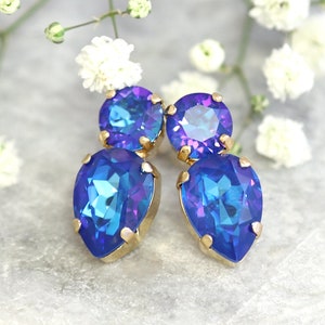 Blue Earrings, Sapphire Blue Earrings, Bridesmaids Earrings, Gift For Her, Blue Crystal Earrings, Bridal Blue Earrings, Royal Blue Earrings image 1