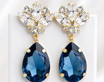 Pendientes flamencos rosa azul cielo, pendientes de araña de cristal azul coral, pendientes de araña azul melocotón coral, pendientes largos pastel