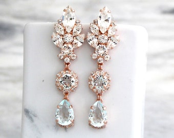 AQUAMARINE LONG EARRINGS, Sky Blue Chandelier Earrings, Victorian Bridal Earrings, Sparkly Cluster Earrings, Light Blue Swarovski Earrings AQUAMARINE LONG EARRINGS, Sky Blue Chandelier Earrings, Victorian Bridal Earrings, Sparkly Cluster Earrings, Light Blue Swarovski Earrings
