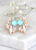 Bridal Blue Earrings, Bridal Crystal Earrings, Bridal Sky Blue Earrings, Crystal Bridal Earrings, Bridesmaids Earrings, Bridal Aqua Studs