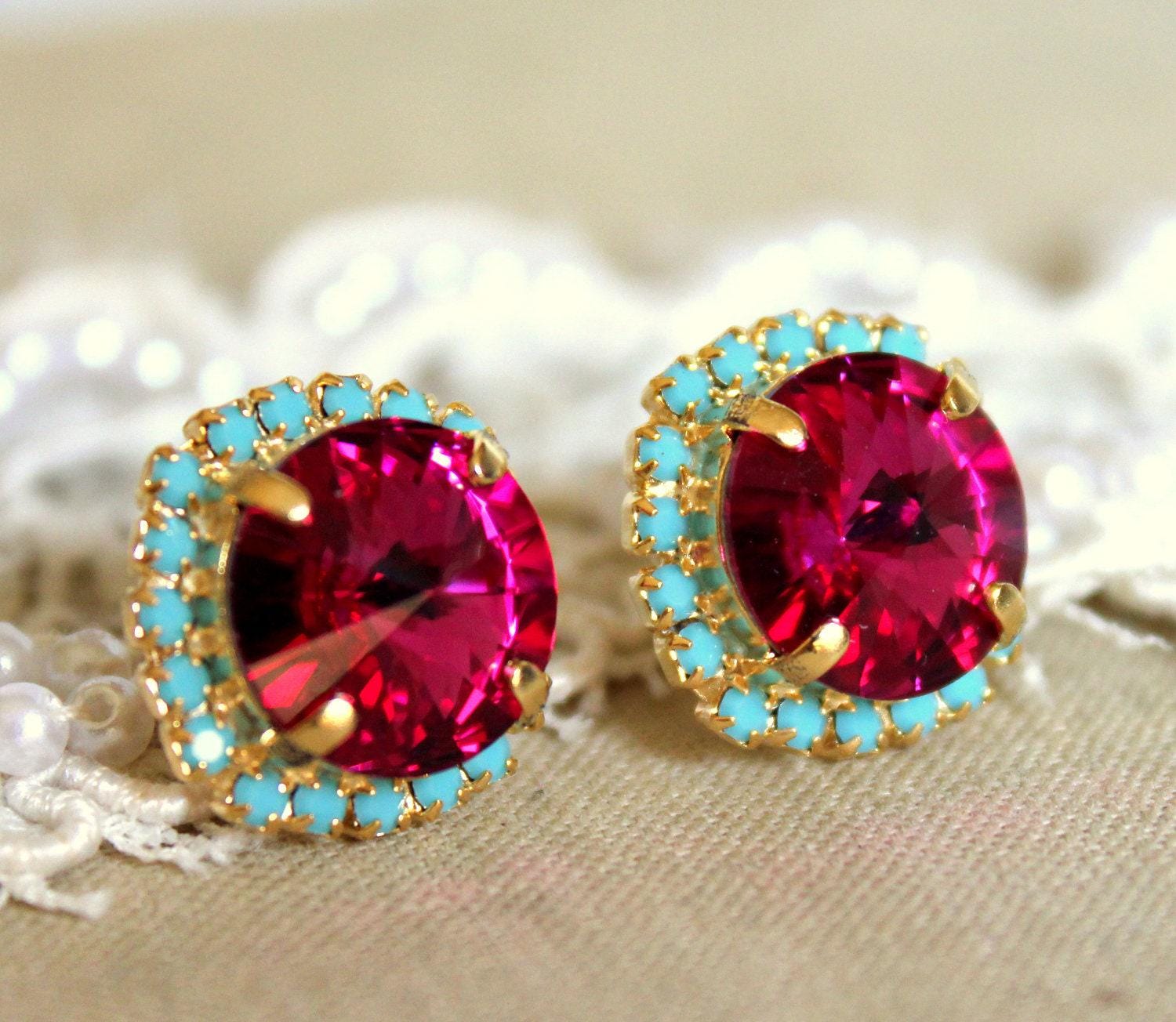 イヤリング Wilhelmina Garcia MINNIE BOW STUD EARRING / SS2024-HOT PINK Pink-A-Bow Earring Set – Girls Crew