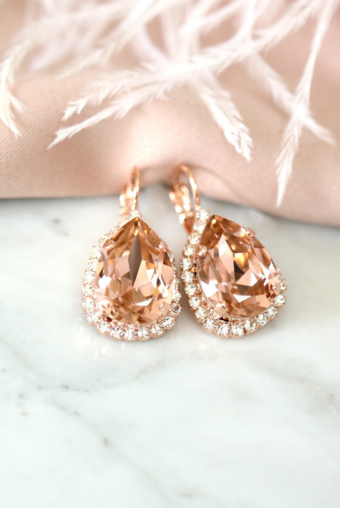 Blush Earrings Drop Earrings Bridal Blush Drop Etsy 日本