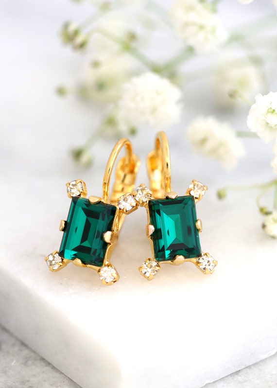 Emerald Earrings, Emerald Bridal Earrings, Emerald Green Statement Earrings,  Dark Green Earrings, MOH Earrings, Statement Emerald Earrings - Etsy | Green  statement earrings, Earrings, Green earrings