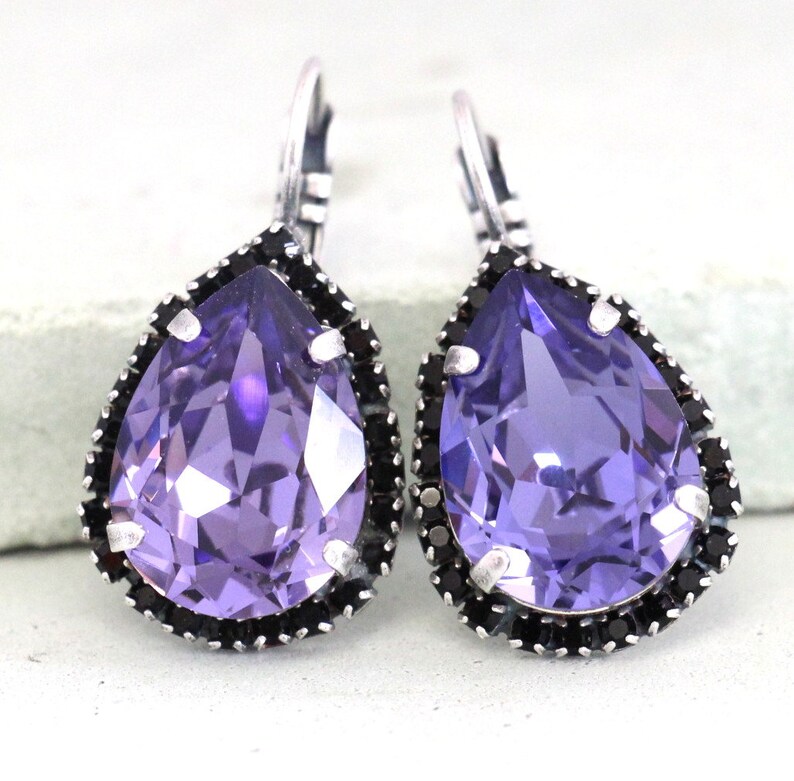 Purple Earrings For Her Purple Drop Earrings Purple Jewelry For Women Romantic Drop Earrings Solana Kai Designs