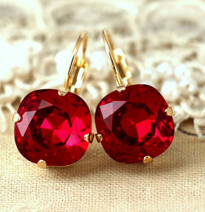 Ruby Red Earrings,Dark Red Drop Earrings,Crimson Drop Earrings Ruby Red Earrings ,Crimson Red Earrings,Ruby Drop Earrings,Gift For Her image 1