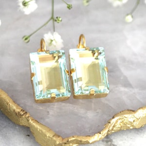 Aquamarine Drop Earrings, Light Blue Drop Crystal Gold Earrings, Aquamarine Bridal Earrings, Gift for woman, Bridesmaids Blue Sky Earrings