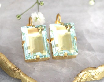 Aquamarine Drop Earrings, Light Blue Drop Crystal Gold Earrings, Aquamarine Bridal Earrings, Gift for woman, Bridesmaids Blue Sky Earrings