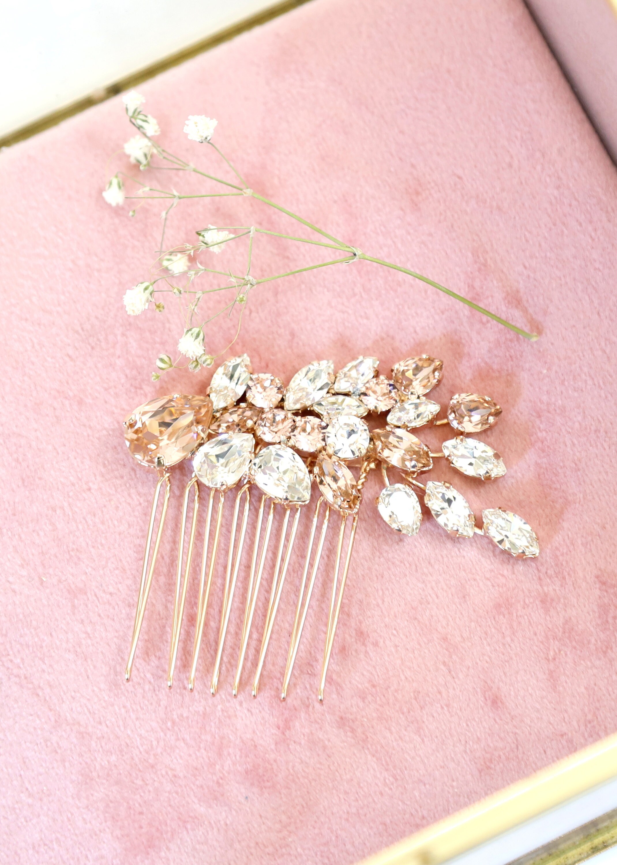 Blush Bridal Hair Comb, Dusty Pink Hair Comb, Blush Pink 