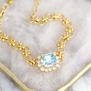 Aquamarine Crystal Bracelets, Bridal Aquamarine Crystal Bracelet, Bridal Light Blue Bracelet, Gift For Her, Bridal Something Blue