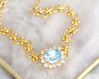 Aquamarine Crystal Bracelets, Bridal Aquamarine Crystal Bracelet, Bridal Light Blue Bracelet, Gift For Her, Bridal Something Blue