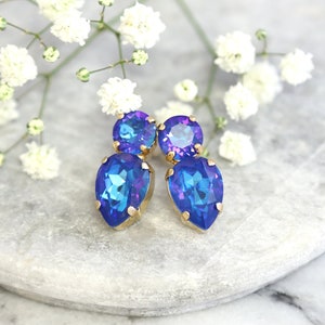 Blue Earrings, Sapphire Blue Earrings, Bridesmaids Earrings, Gift For Her, Blue Crystal Earrings, Bridal Blue Earrings, Royal Blue Earrings image 4