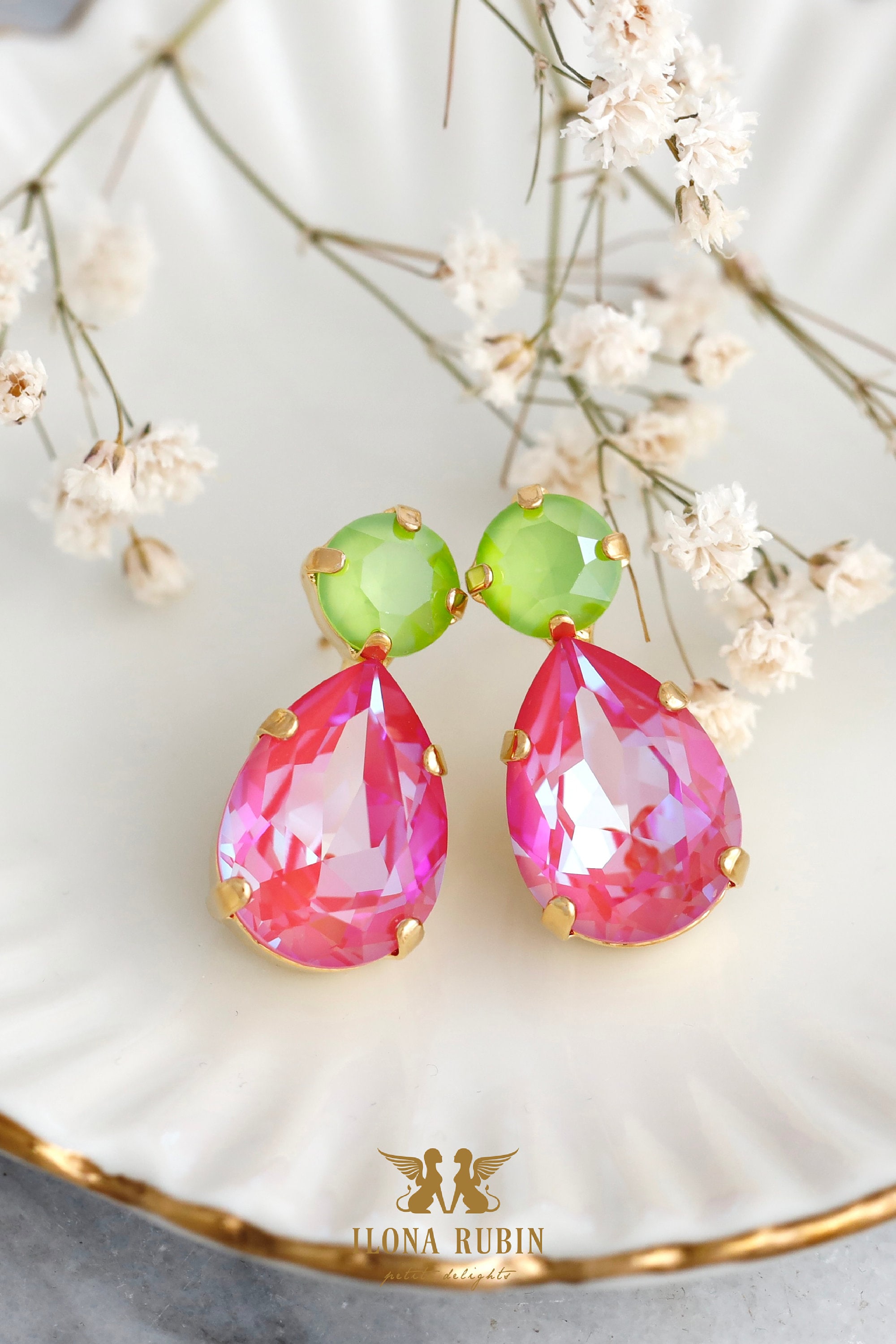 yellow green dress and neon pink earrings combination One color, endless vibes , Neon green earrings styled with every  mood  cute , bold , cool , outfit-ready  & playful ., Which  combo is your favorite?, #neongreendresses