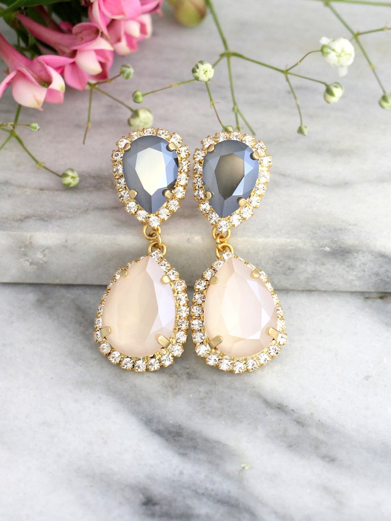 Ivory Silver Earrings Ivory Chandelier Earrings Gray Ivory Etsy