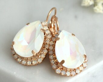 Opal Earrings, Bridal Earrings, Bridal Opal Earrings, Bridal Drop Earrings, Bridal Opal Crystal Drop Earrings, Bridesmaids Crystal Earrings