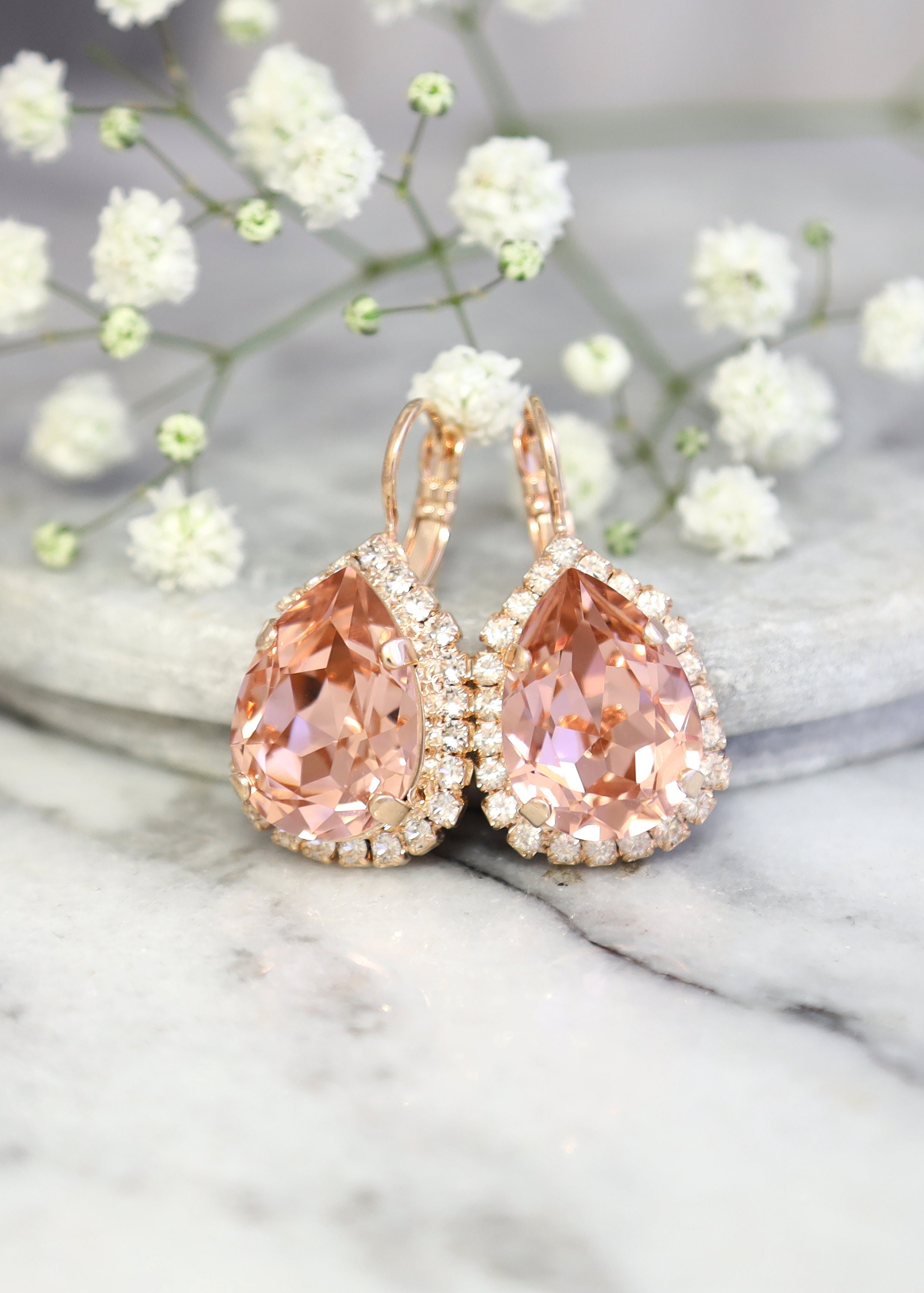 Blush drop earrings discount