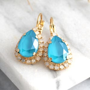 Turquoise Drop Earrings, Light Blue Earrings, Blue Earrings, Turquoise Drop Bridal Earrings, Aquamarine Bridesmaids Earrings, Gift For You