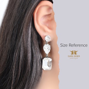BRIDAL LONG EARRINGS, Bridal Chandelier Earrings, Crystal Long Chandelier Earrings, Bridal Earrings, Bridal Dangle Earrings, Bridal Jewelry image 2