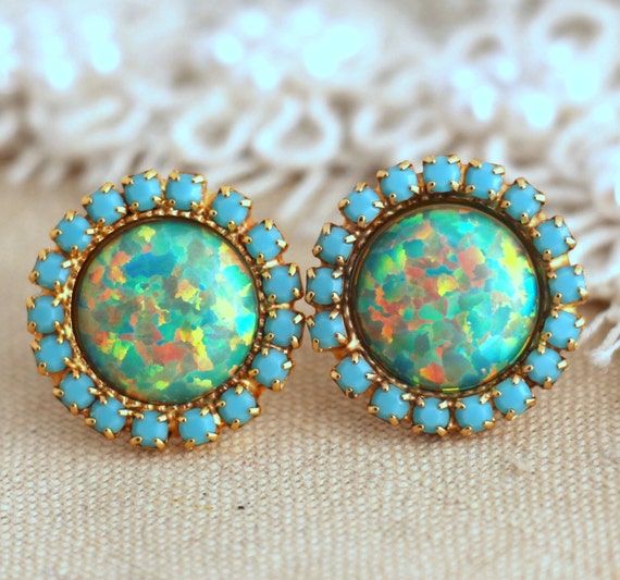 Etsy opal deals stud earrings