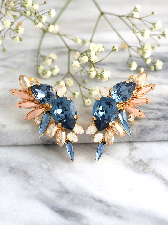 CRYSTAL EAR CUFF NAVY BLUE CRYSTAL EAR CUFF NAVY BLUE