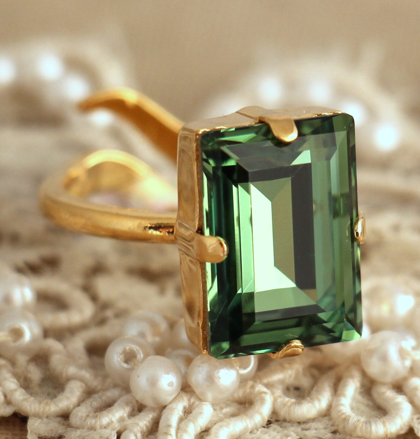 Rebecca: Classic Three Stone Emerald Cut Diamond Ring | Ken & Dana
