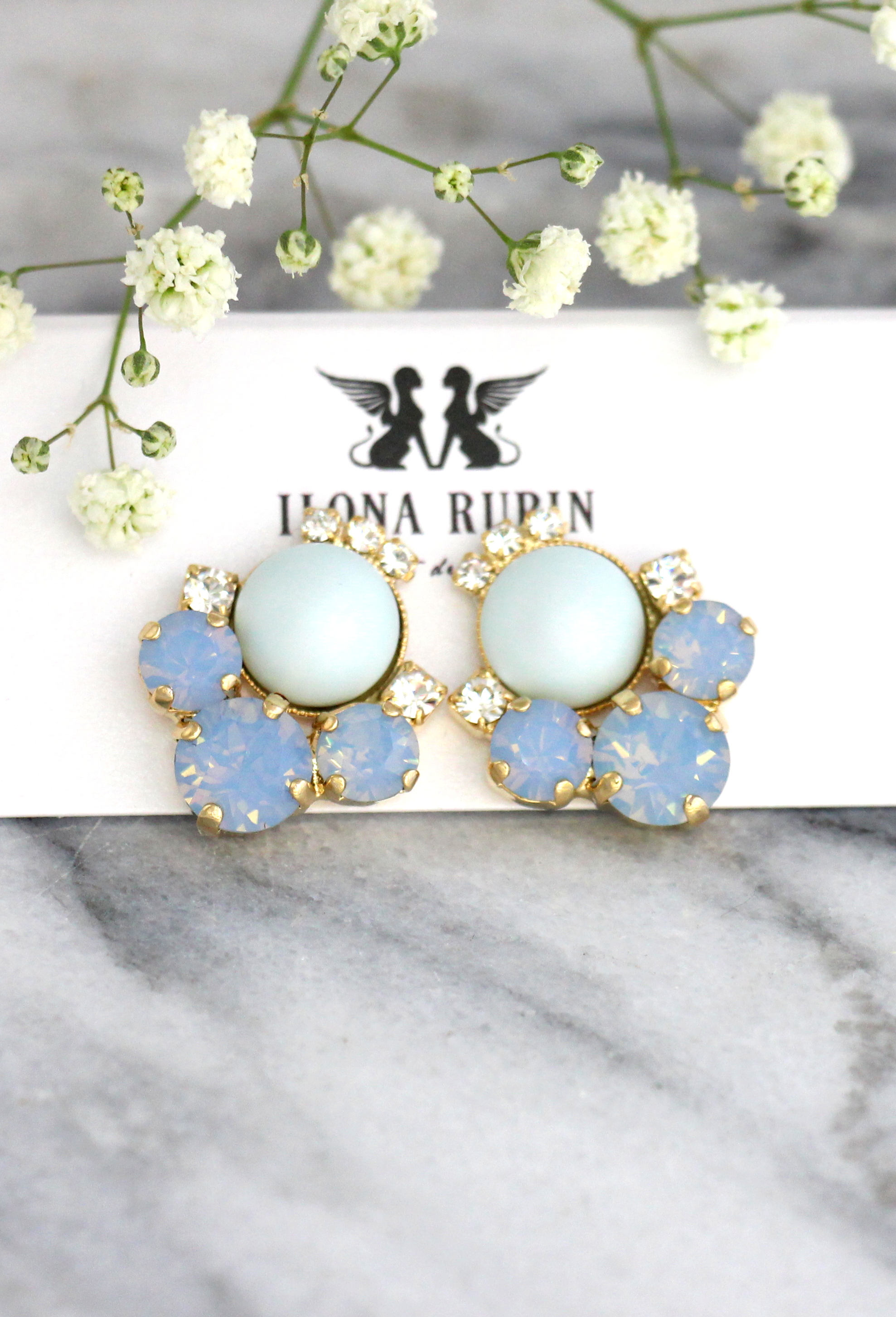 Blue Earrings Blue Sky Earrings Bridal Powder Blue Earrings Etsy