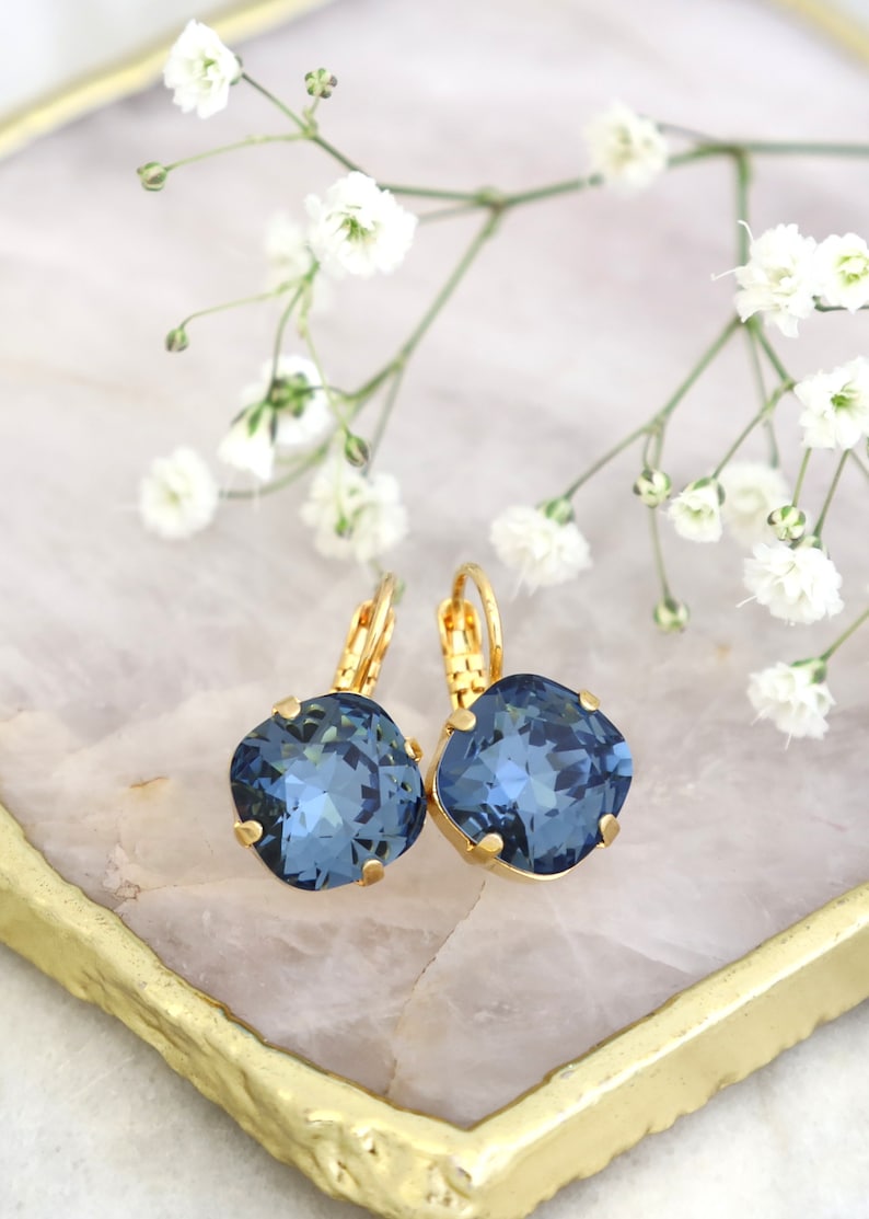 Blue Navy Earrings, Blue Navy Drop Earrings, Dark Blue Drop Earrings, Bridesmaids Earrings, Everyday Blue Earrings, Blue Navy Drop Earrings image 3