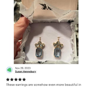 Light Sapphire Crystal Drop Bridal Earrings, Light Blue Drop Earrings, Aquamarine Crystal Drop Earrings, Gift For Her, Bridal Blue Earrings image 5