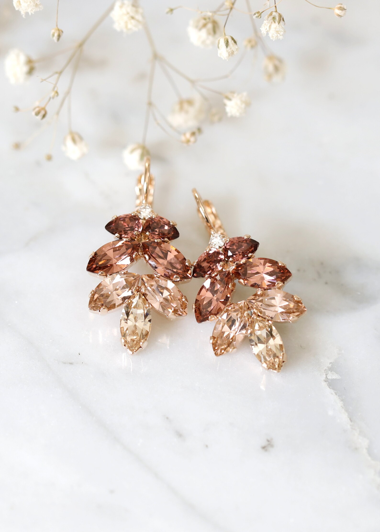 Blush Bridal Earrings Blush Pink Drop Earrings Blush Drop Etsy