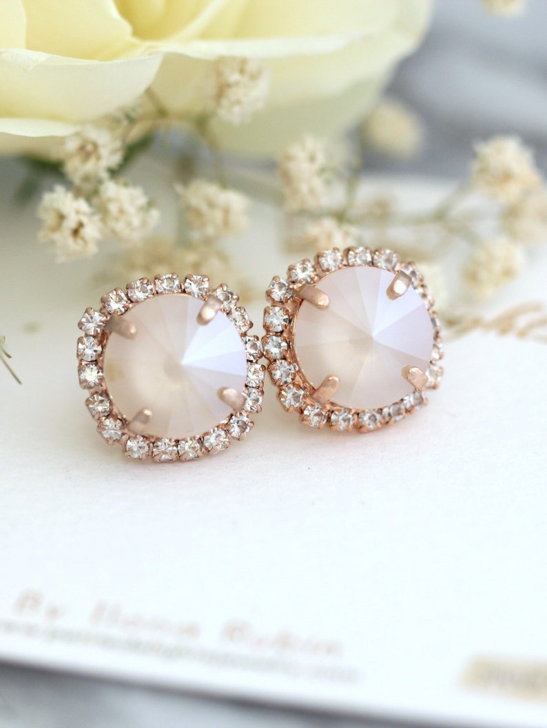 Ivory Cream Earrings Bridal Beige Earrings Swarovski Cream Etsy