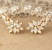 Bridal Climber Earrings, White Crystal Climbing earrings, Bridal Cluster Earrings, Urban Bridal Earrings, White Crystal Vintage Earrings 