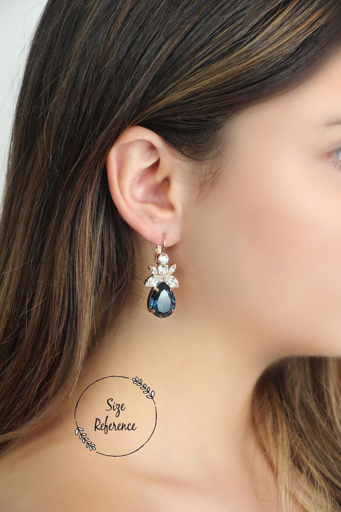 Blue Silver Earrings Royal Blue Drop Earrings Bridal Blue Etsy