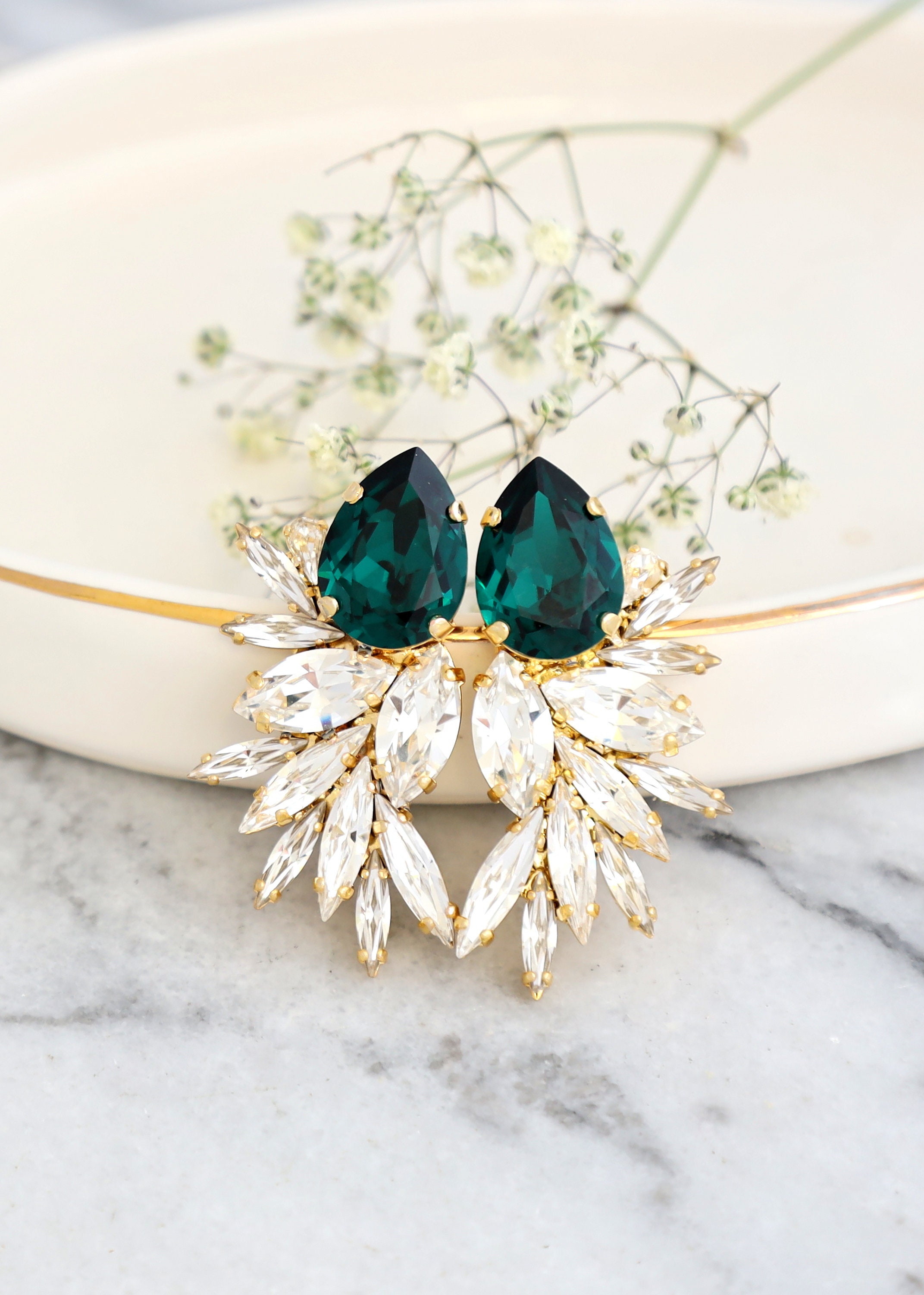 Green shop emerald earrings